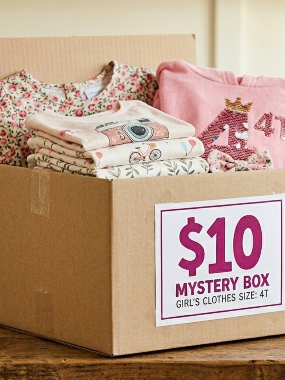 Girls' size 4 mystery box 4 lbs
